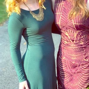 Forest Green Long Sleeve Maxi Dress